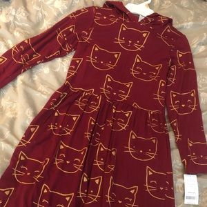 Carters Cat Dress Girls size 7 NWT
